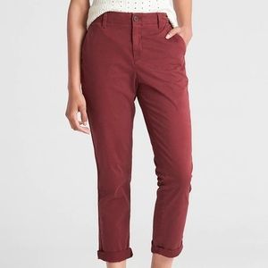 Gap Girlfriend Chino Maroon Pants Size 8